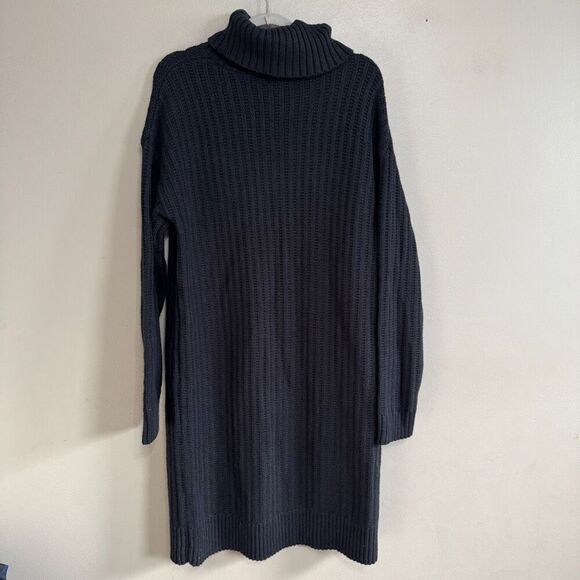 Banana Republic black chunky knit turtleneck sweater dress NWT large tall - Picture 2 of 6